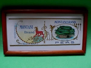 Framed print Montani Brand PETIT PEAS original can label. Vivid colors. Vintage - Picture 1 of 5