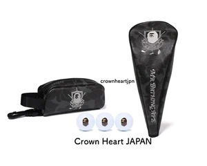 New MR BATHING APE Black Golf Head Cover + Golf Ball Set from Bape Japan - Picture 1 of 7