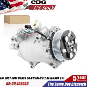Air A/C Compressor For 2007 2008 2009 2010 2011 Honda CRV CR-V 2.4L CO 4920AC - Picture 1 of 18