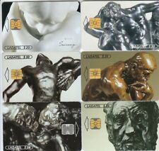 Vintage TELMEX LADATEL Phone card set of 6 Auguste Rodin Sculptures used