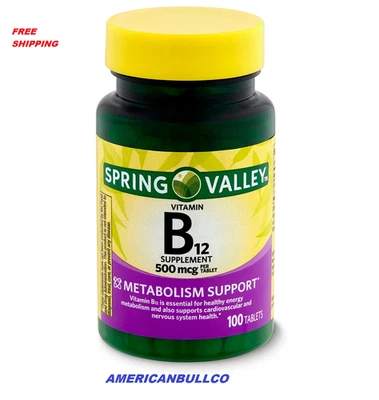 Spring Valley Vitamin B12 Tablets, 500 mcg, 100 Count - Image 1 of 4
