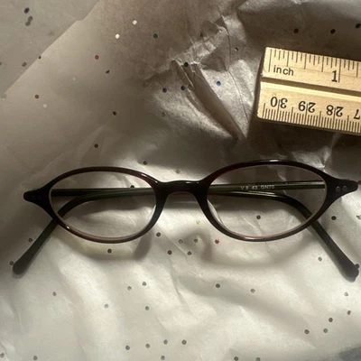 Vintage Y2K Eyeglasses | NOS | Non Prescription | Burgundy | Made In Italy - Image 1 of 2