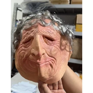 Realistic Old Man Mask Latex Halloween Cosplay Party Full Face Cover Headgear - Picture 1 of 8