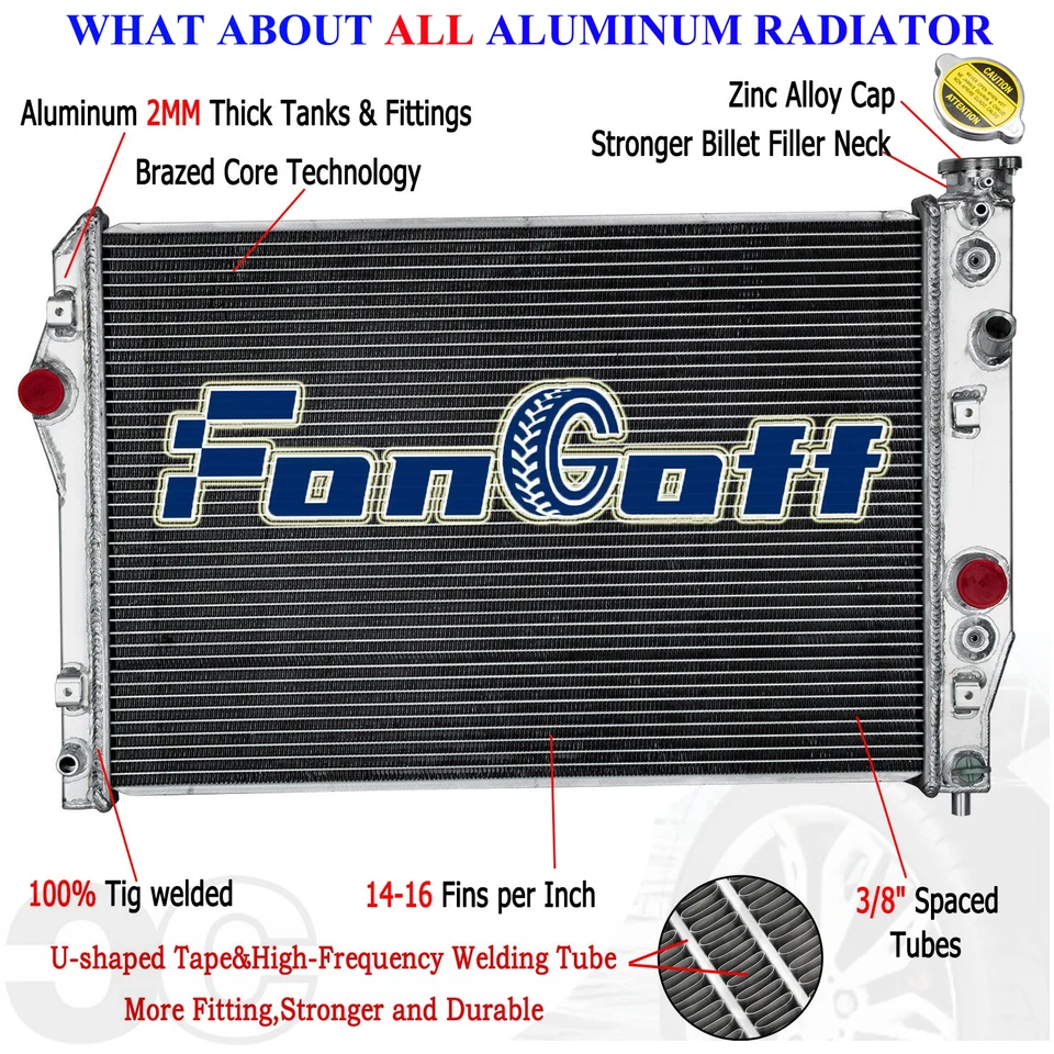 3ROW Aluminum Radiator For 1993-02 Chevy Camaro Z28 / Pontiac Firebird Trans Am Foto 1 de 4