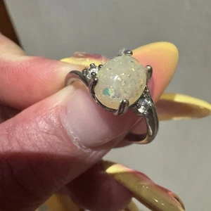 Sterling Silver Opal Style Ring  - Picture 1 of 7