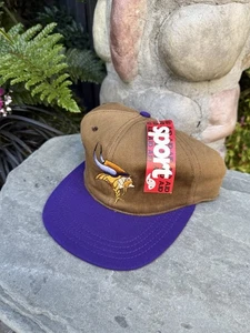Brand New Vintage 90’s AJD NFL Minnesota Vikings Brown Strap Back Hat Men’s - Picture 1 of 4