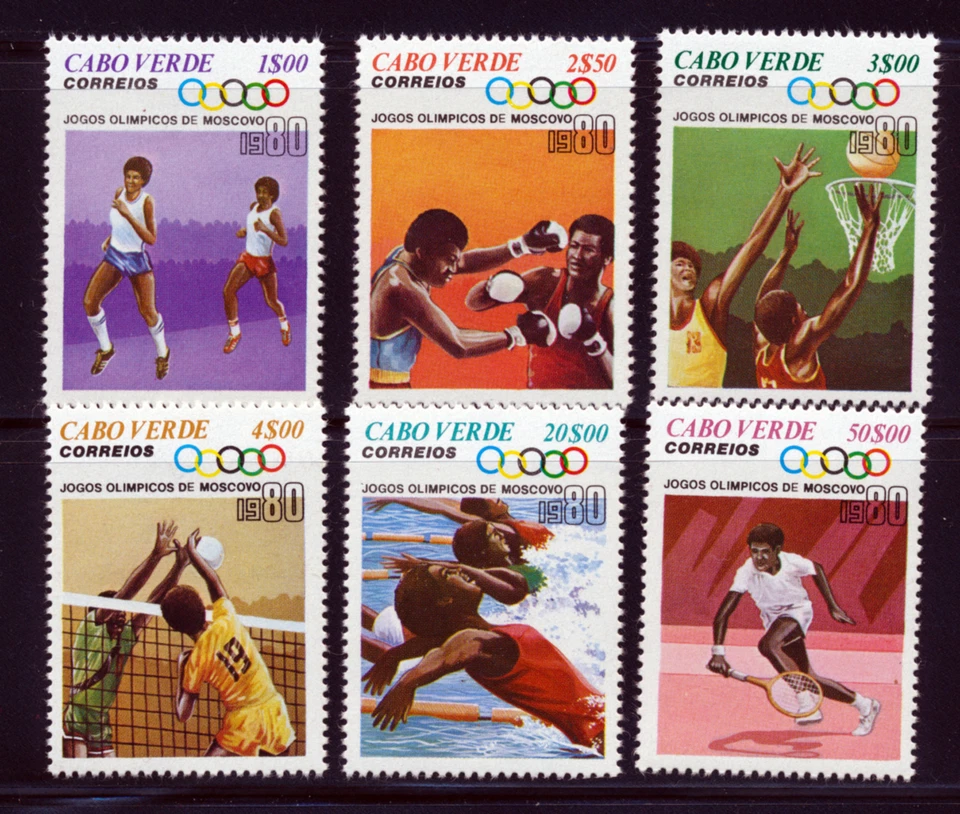 CAPE VERDE 1980 SUMMER OLYMPICS MOSCOW SET SCOTT 403-08 - Image 1 of 1