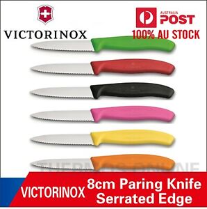 New VICTORINOX 8cm Paring Knife Serrated Wavy Edge Pointed Tip 8cm Swiss Classic