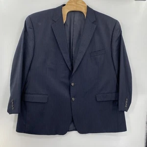 Cappotto tuta uomo lana Lauren Ralph Lauren blu navy gessato 54R - Foto 1 di 6
