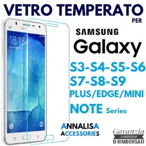 Film Verre Trempé Samsung Galaxy S3/S4/S5/ S6/S7/S8/ S9 Plus / Edge / Note - Photo 1 sur 1