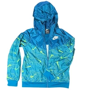 Nike Windrunner Jacket Full Zip Hooded Lightweight Teal Green Size L - Picture 1 of 6