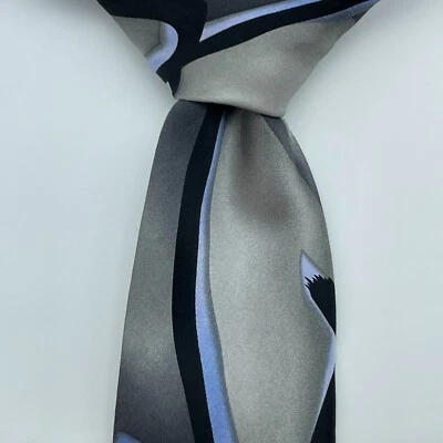 Corbata de seda J GARCIA plateada para llevar a alguien a montar colección limitada 45 hombres 3,75" Foto 1 de 4