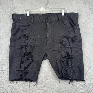 Smoke Rise Cut Off Shorts Mens 40 Black Trashed Stretch Grunge Skater Punk - Picture 1 of 13