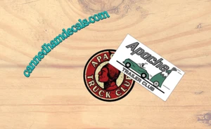 Apache Truck & Trailer Club Vintage Travel Trailer Reproductio Canned Ham Decals - Picture 1 of 3
