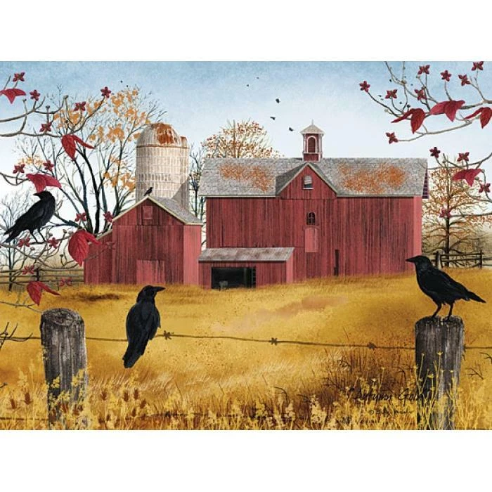 Billy Jacobs Autumn Gold Farm Country PAPER Art Print  16 x 12 - Image 1 of 1