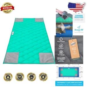 Super Absorbent Green Guinea Pig Cage Liners - Washable Velvet Fleece Bedding - Picture 1 of 8