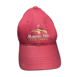 Town Talk Cap Hat Majestic Hills Golf Course Red Adjustable Strap Baseball Hat