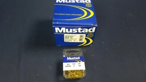 Lot 100 Qty Mustad 3820BE Aberdeen Hook Blonde Size 6 Round Bend NEW NIP - Picture 1 of 4