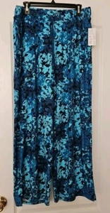 Jockey Womens Lounge Pajama Pants Size XL Teal Wide Leg Elastic Waist NWT - Picture 1 of 8