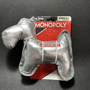 Monopoly Hundespielzeug mit Quietscher-Quietschen und Knistern Silber Hasbro Neu mit Etikett - Bild 1 von 7