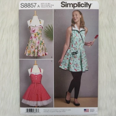 Simplicity 8857 Sewing Pattern, Size S-L, Misses Fit and Flare Apron, Full Skirt - Image 1 of 3