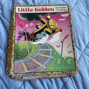 Rompecabezas Tootle Train 1946 Little Golden Picture caja original vintage Whitman - Imagen 1 de 8