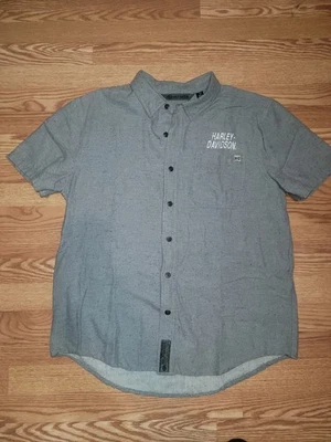 Harley Davidson #1 Graphic Short Sleeve Woven Shirt Grey - 99006-20VM - Men’s XL - Image 1 of 4