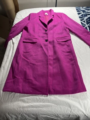 Abrigo para mujer Ann Taylor Loft mezcla de lana Chesterfield rosa rico baya talla XXL Foto 1 de 4