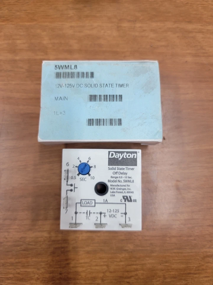 Dayton 5WML9 Encapsulated Timing Relay 12 To125vdc 1a