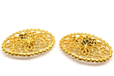 Zapatos filigrana tono dorado azul joyería vintage Francia B244 Foto 1 de 4