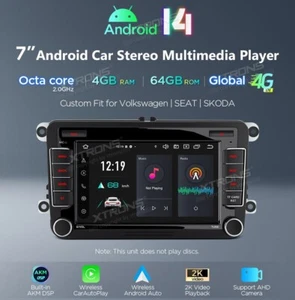 XTRONS PX74MTVL AUTORADIO GPS Volkswagen Seat Skoda Android 14 WI-FI CARPLAY AA - Picture 1 of 17