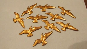 LG. PÁJARO 10 piezas COBRE ESMALTADO EN BLANCO nuevo COBRE SÓLIDO en vuelo JOYERÍA ARTESANAL - Imagen 1 de 6