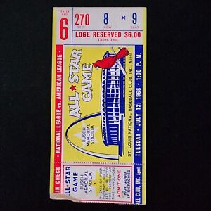 1966 MLB Baseball All Star Game Ticket / Mays - Koufax- Clemente - Perry WO