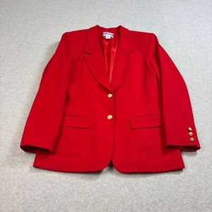 Vintage Pendleton Wool Blazer Woman 10 Red Gold Button Academia Heritage Capsule - Picture 1 of 9