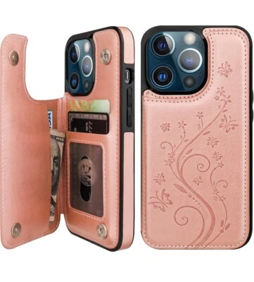 iPhone 13 Pro (6.1) Case Wallet with Card Holder NEW Rose Gold - Image 1 of 4