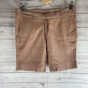 Robert Graham Shorts Woman’s Sz 4 Red/green Striped Flat Front Cotton Travel - Picture 1 of 6