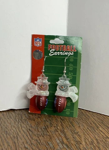 Chicago Bears Team Football NFL Women’s Snowman Football Earrings Holiday Cover
