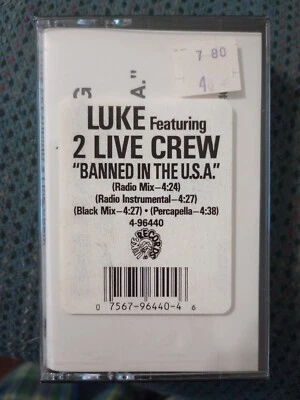 LUKE 2 LIVE CREW BANNED IN THE U.S.A CASSETTE MAXI SINGLE 1990 * Rare Remixes * - Image 1 of 2