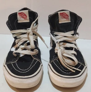 Vans Suede Canvas 721494 Sk8-Hi Shoes Black/White  5.5 Mens 7 Womens NICE CLEAN! - Picture 1 of 9