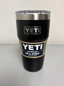 Clásico Negro YETI® 16 Onzas RAMBLER® - Auténtico - Tapa Mag - Imagen 1 de 2