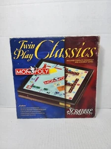 Hasbro. Twin Play Classics Monopoly & Scrabble Wooden Box Games. Complete. 2000 - Picture 1 of 15