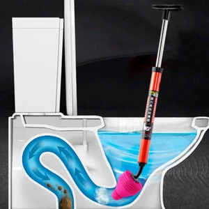 High Pressure Toilet Plunger Unblocker Air Pump Drain Blockage Remover Sucker AT - Picture 1 of 14