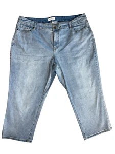 Lane Bryant Mid-Rise Boyfriend Capri Jeans Womens 22 Flex Magic Waistband - Picture 1 of 6