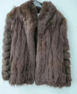 SAGA FOX Pelzmantel Gin Saga Halbmantel Farbe Braun Langarm Gr.13 aus Japan - Bild 1 von 24