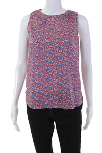 J Crew Womens Cotton Floral Print Round Neck Tank Top Blouse Multicolor Size 00 - Picture 1 of 5