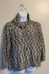 Chaps schwarz weiß Strick Kordelausschnitt Pullover 2X - Bild 1 von 4