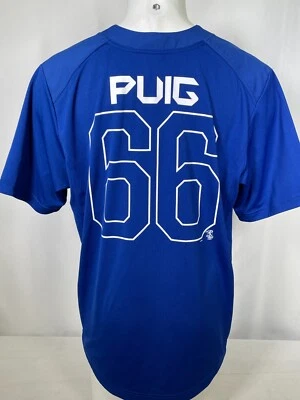 Yasiel Puig #66 Los Angeles Dodgers Nike Blue Flash Pullover Jersey Men's LARGE - Image 1 of 4