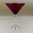Regal Bloom Ruby XL Ribbed Martini Glass Clear Stem 8 1/2 " Tall X  5 1/2"