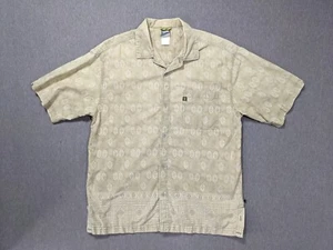The North Face A5 Series Button Up Shirt Short Sleeve Large Tan Pattern Cotton - Picture 1 of 11