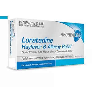 ===> APOHEALTH LORATADINE 10MG 2x 30 TABS HAYFEVER&ALLERGY =CLARATYNE - Picture 1 of 1